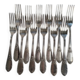 12 SOH Silver Metal Table Forks