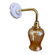 Vintage tulip angled wall light in amber glass