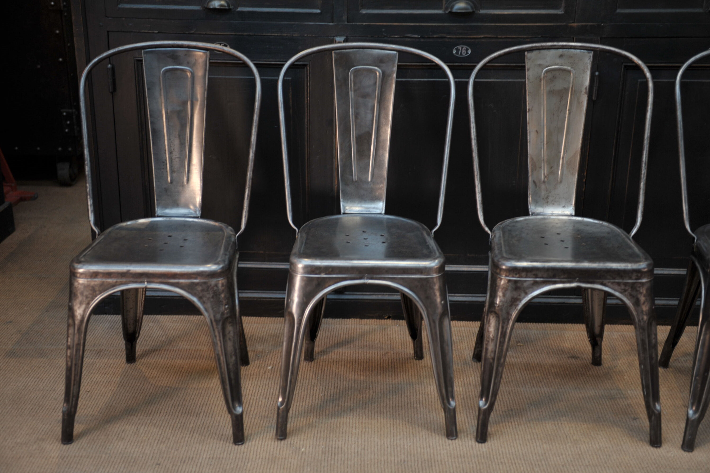 Lot of 6 old Tolix chairs 1950
