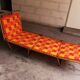 Orange sun lounger, deckchair, vintage 70's lafuma camping lounge chair