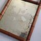Antique mirror in turned wood imitating bamboo, 43 x 49 cm