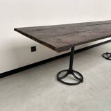 Grande table en bois ancienne esprit industriel