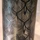 Grande lampe bakélite art deco avec abat jour metal motif art deco 62x13