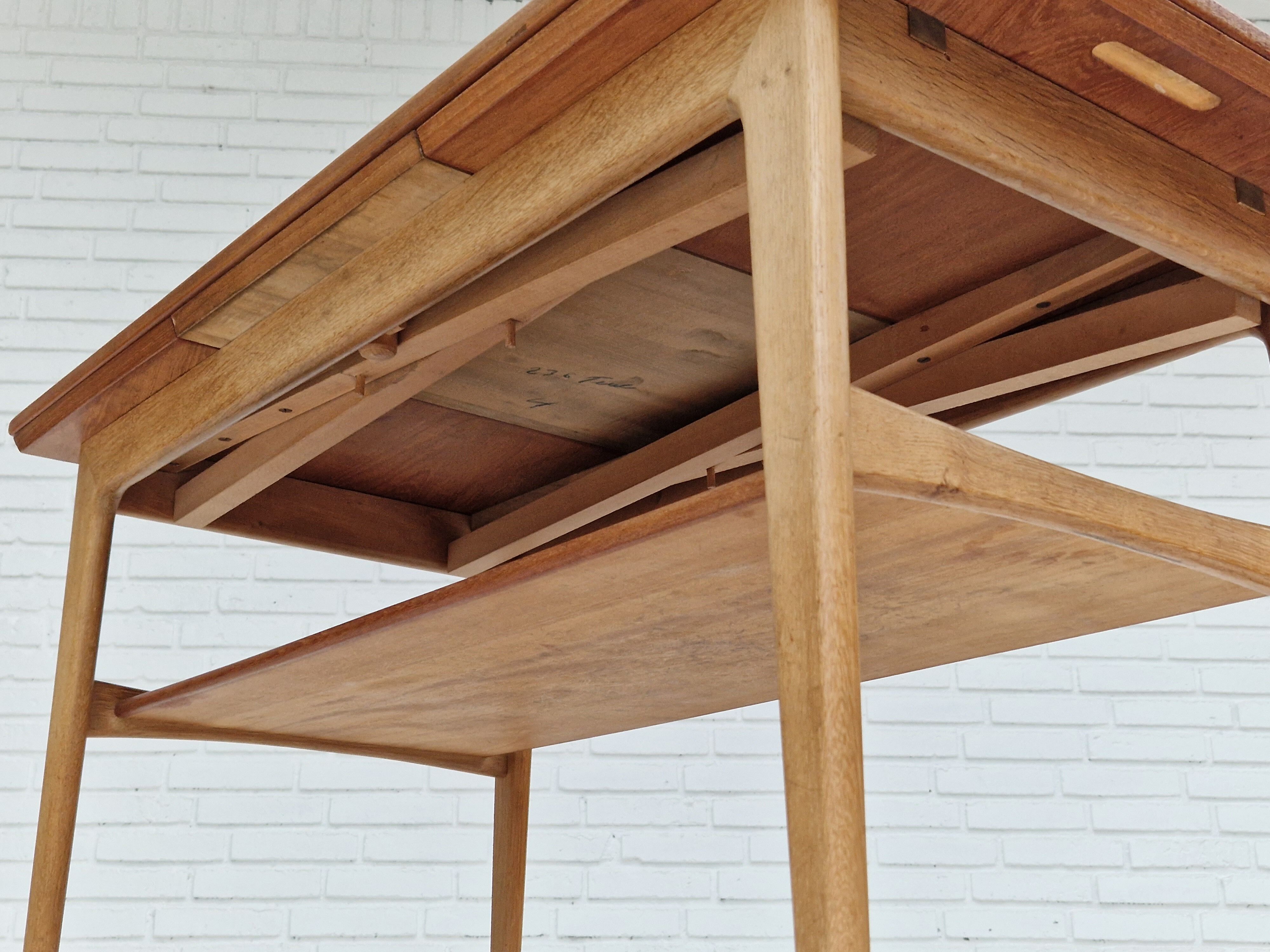1970s, Danish design, folding sofa table, teak and oak wood