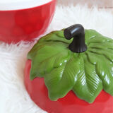 Red strawberry ice bucket vintage 1970