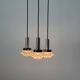 Suspended cascade lamp with 3 glass crystal and metal shades, 1960s, Germany