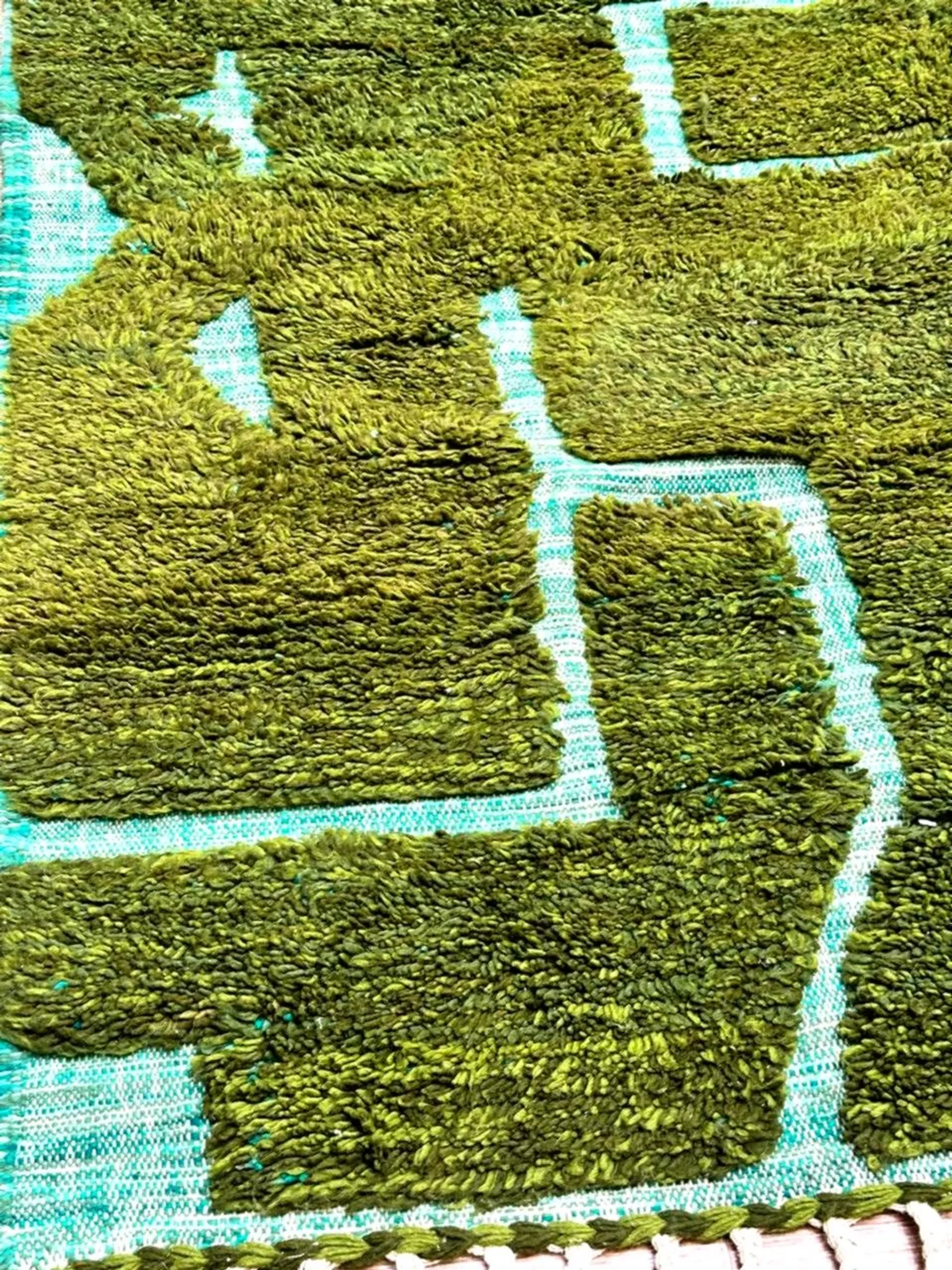 Thick Berber rug in wool – Abstract forest