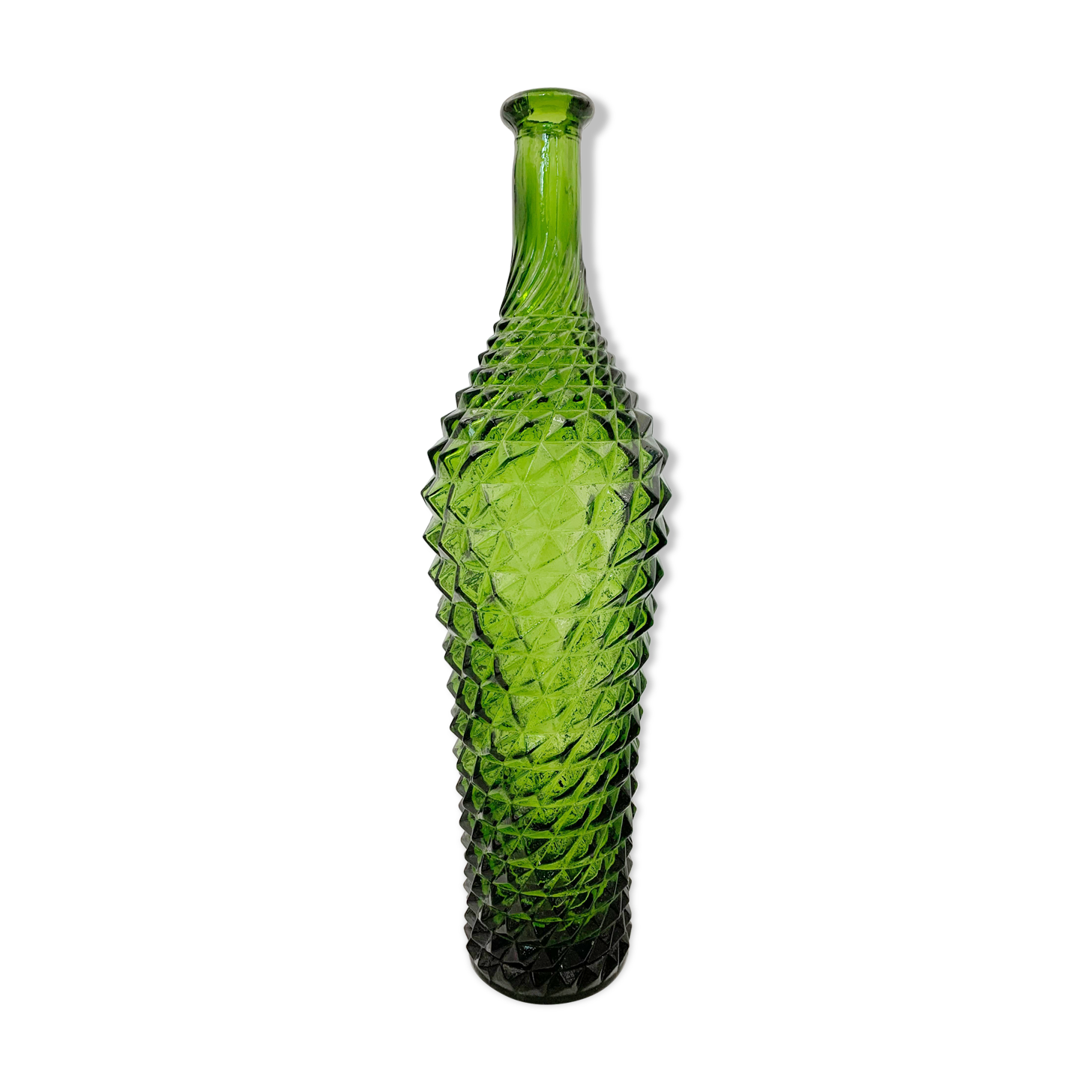 Bouteille vintage en verre empoli, italie - années 1960
