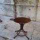 Coffee or round side table, curved wood, original label Ed Auricoste - Cahors (Lot) SB