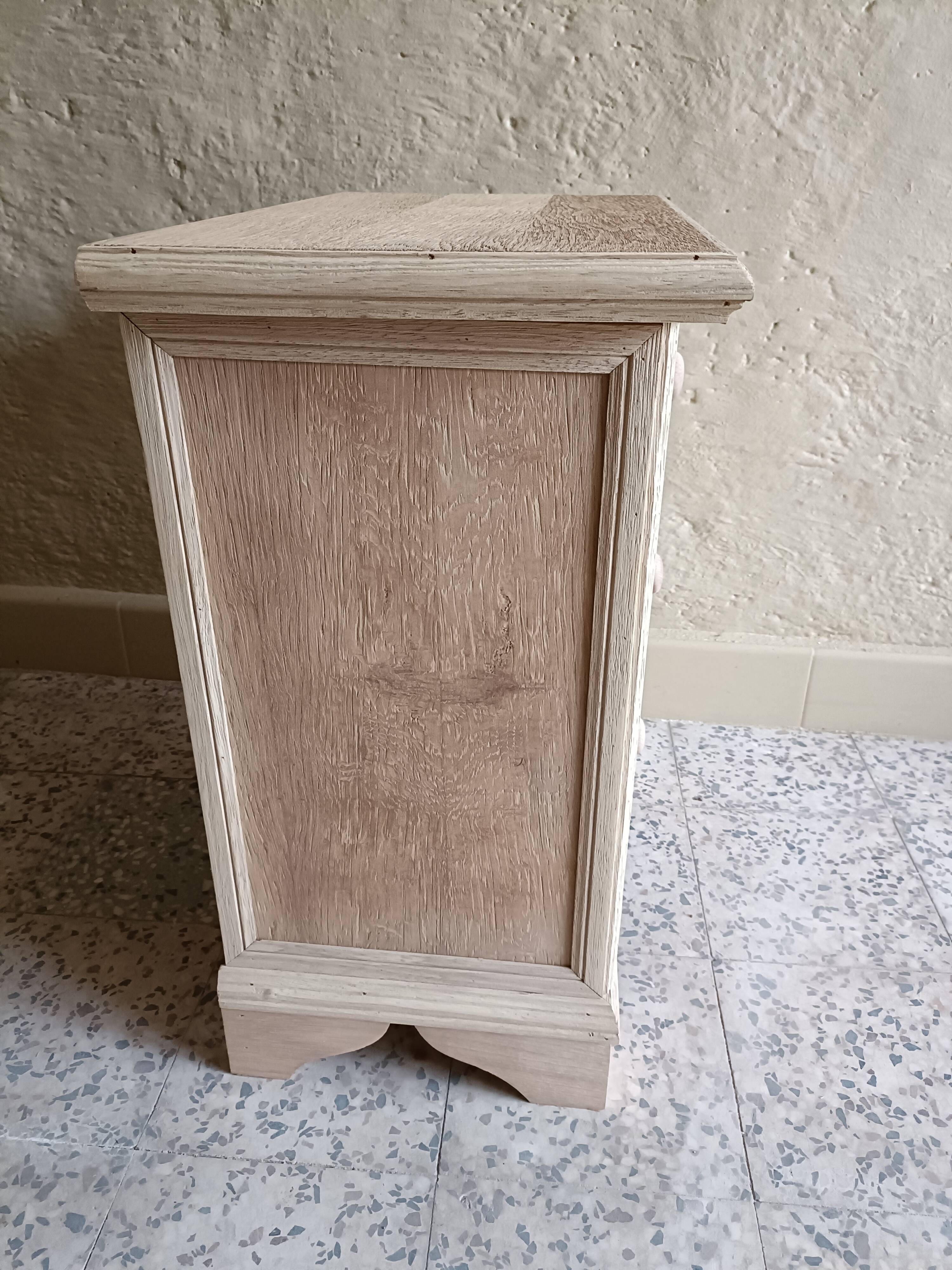 Renovated raw bedside table with 3 drawers
