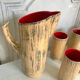 Pitcher and its 6 vintage ceramic glasses
