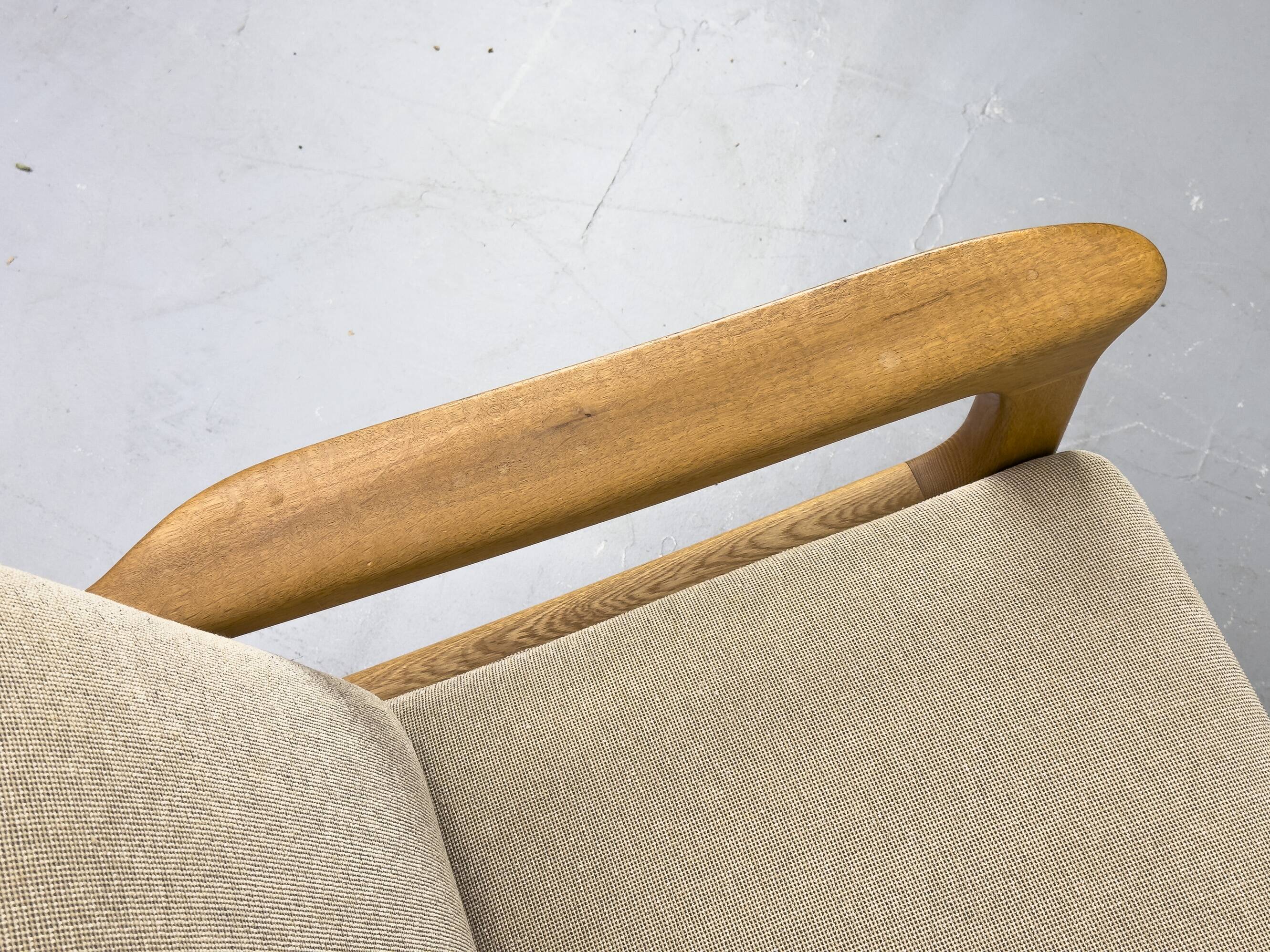 Danish Oak Lounge Chair and Ottoman by Juul Kristensen