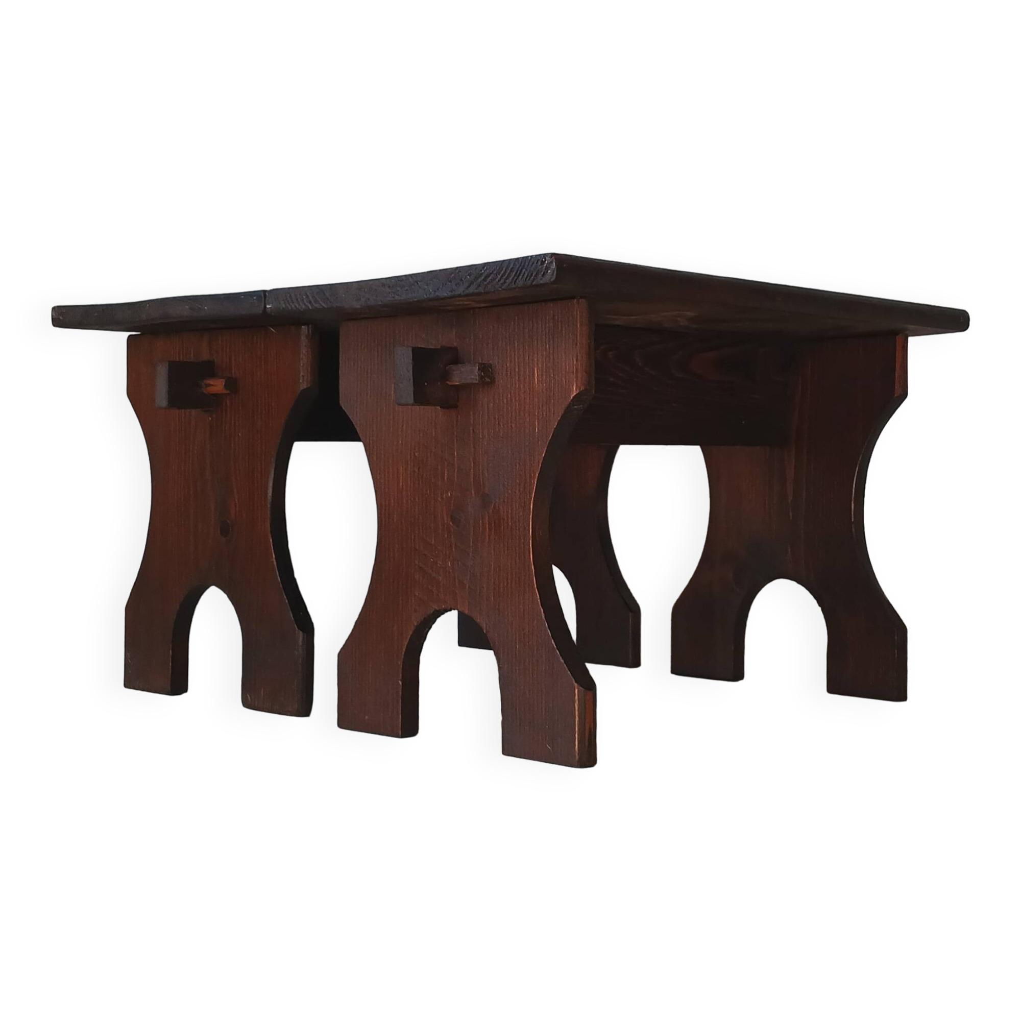 2 XS farm stools / benches in old solid wood