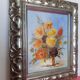 Ancient oil on canvas signed flower motif very beautiful silver framing