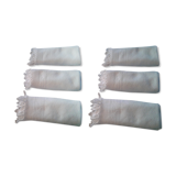 Set de 6 torchons ou serviettes d'invités  et franges