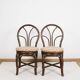 Set of 4 turned wicker chairs, vintage.