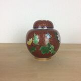 Silonated enamel ginger pot, enamelled brass
