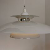 Scandinavian pendant light, white metal