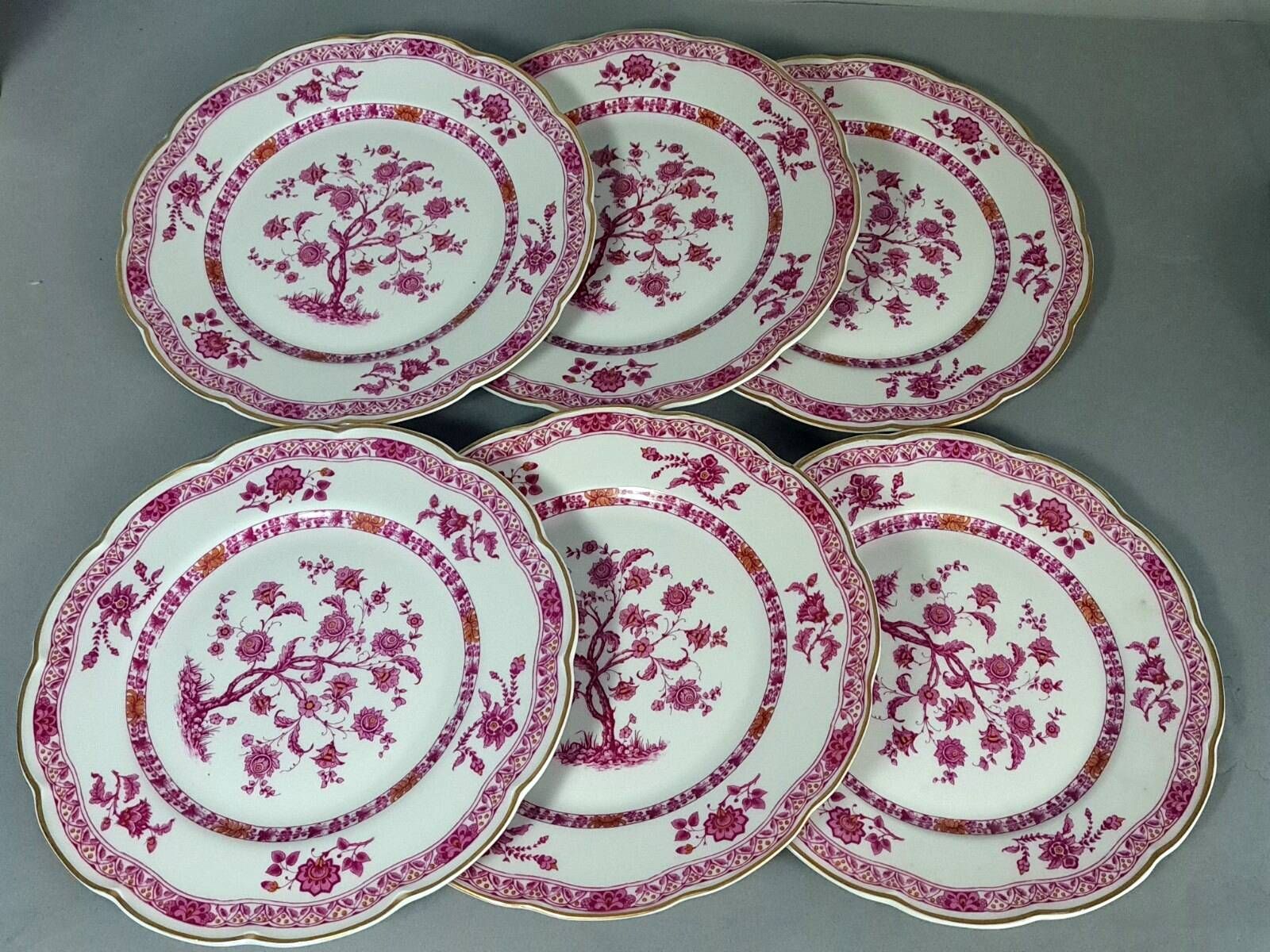 6 anciennes assiettes porcelaine Haviland Limoges, modèle Arbre de vie ...