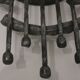 Mid century Brutalist wrought iron and Murano glass wall light, 1950-60