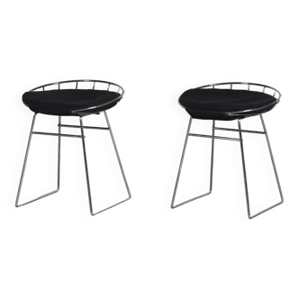 1960s Wire metal stools by Tomado from the Netherlands