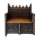 Antique wooden bank chest in Gothic / Neo-Renaissance style