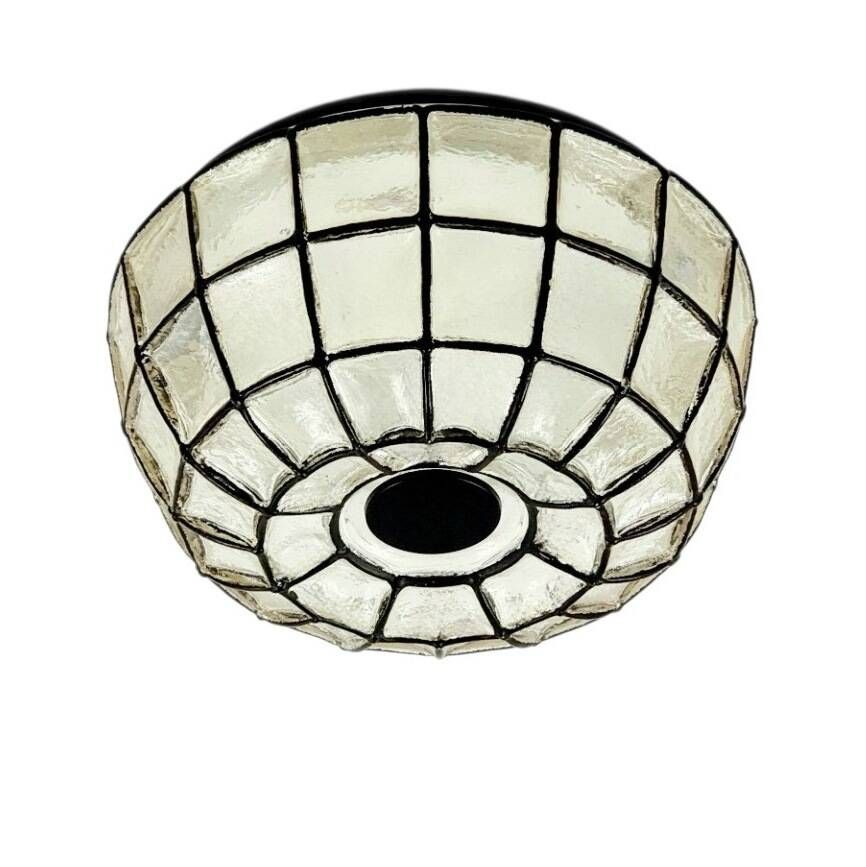 Mid Century Modern Glass Ceiling Light From Limburg, Germany, 1960s/1970s