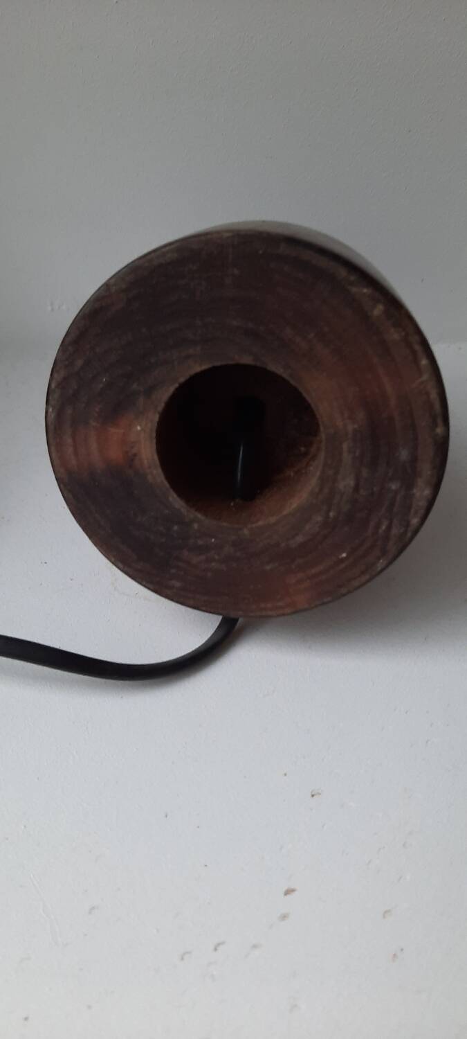 Small dark wooden lamp base