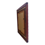 Antique French Art Deco Bamboo and Wood Wall Mirror, Early 20th Century