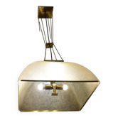 Large Lamperti Chandelier Made Of Fiberglass And Brass From The 1970s