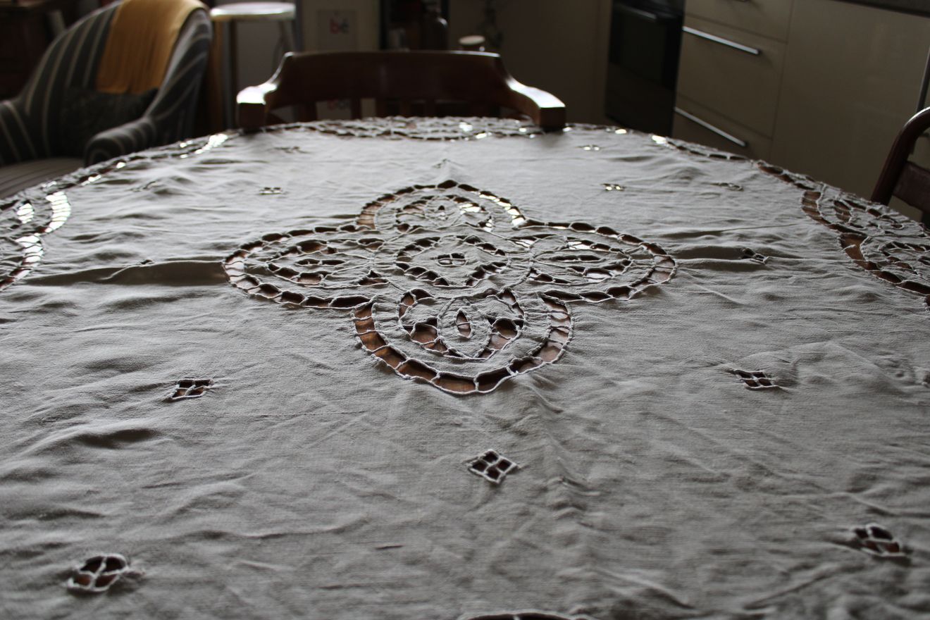 Old tablecloth