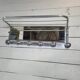 Aluminum wall coat rack with pivoting mirror from the 60s