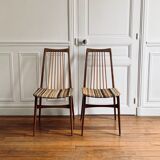 Vintage woven seated chairs