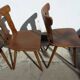 Lot of 4 wooden bistro chairs - 70s 80s 90s