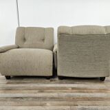 70s modular sofa with three seats in fabric