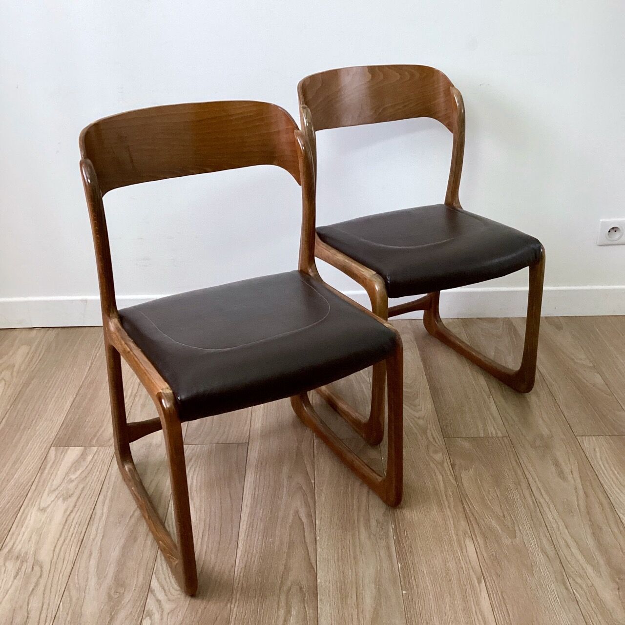 Pair of Baumann Sleigh chairs