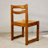 Series of 6 chairs in elm and rope Maison Regain