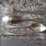 Art nouveau housewife, 48 pieces, 24 guests, foliage model, silver metal