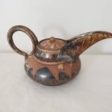 Théière en terre cuite émaillée Art DÉco signée Marcellus Aubry, années 1930