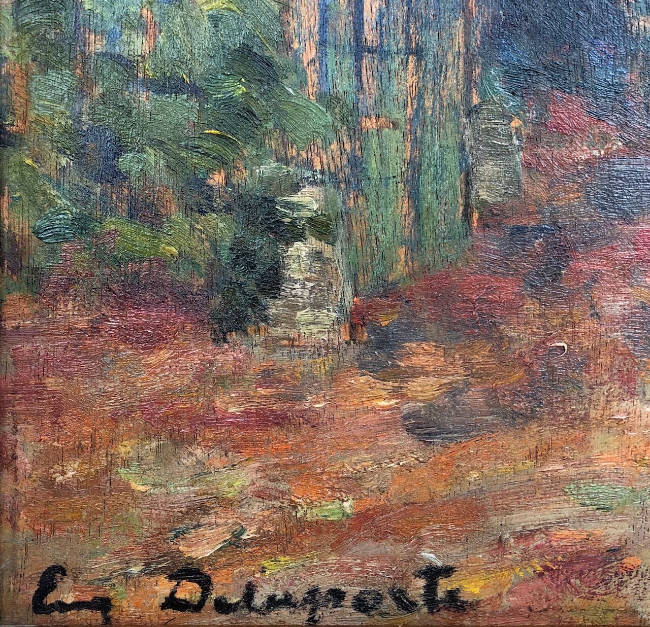Oil on framed canvas by the painter Eugene Delaporte "Le Trianon à Versailles ", late 19th century