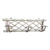Vintage 60s 3-branch rattan metal coat hook