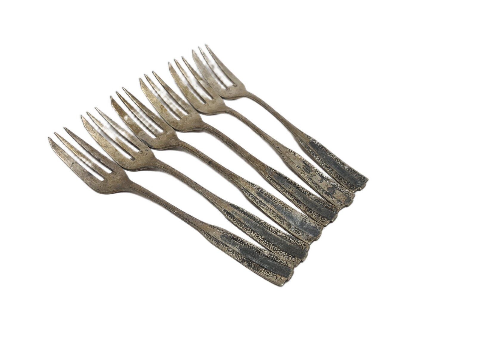 Art deco brass forks by hefra, 1960s, set of 6