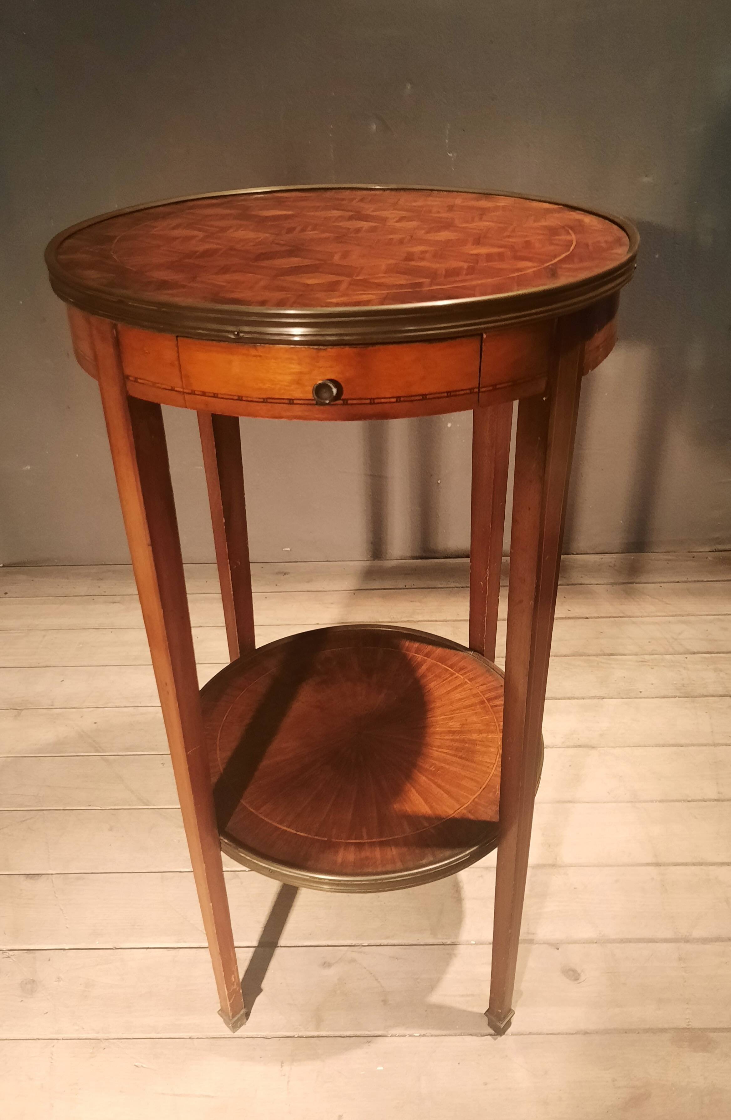 Louis XVI style marquetry side table