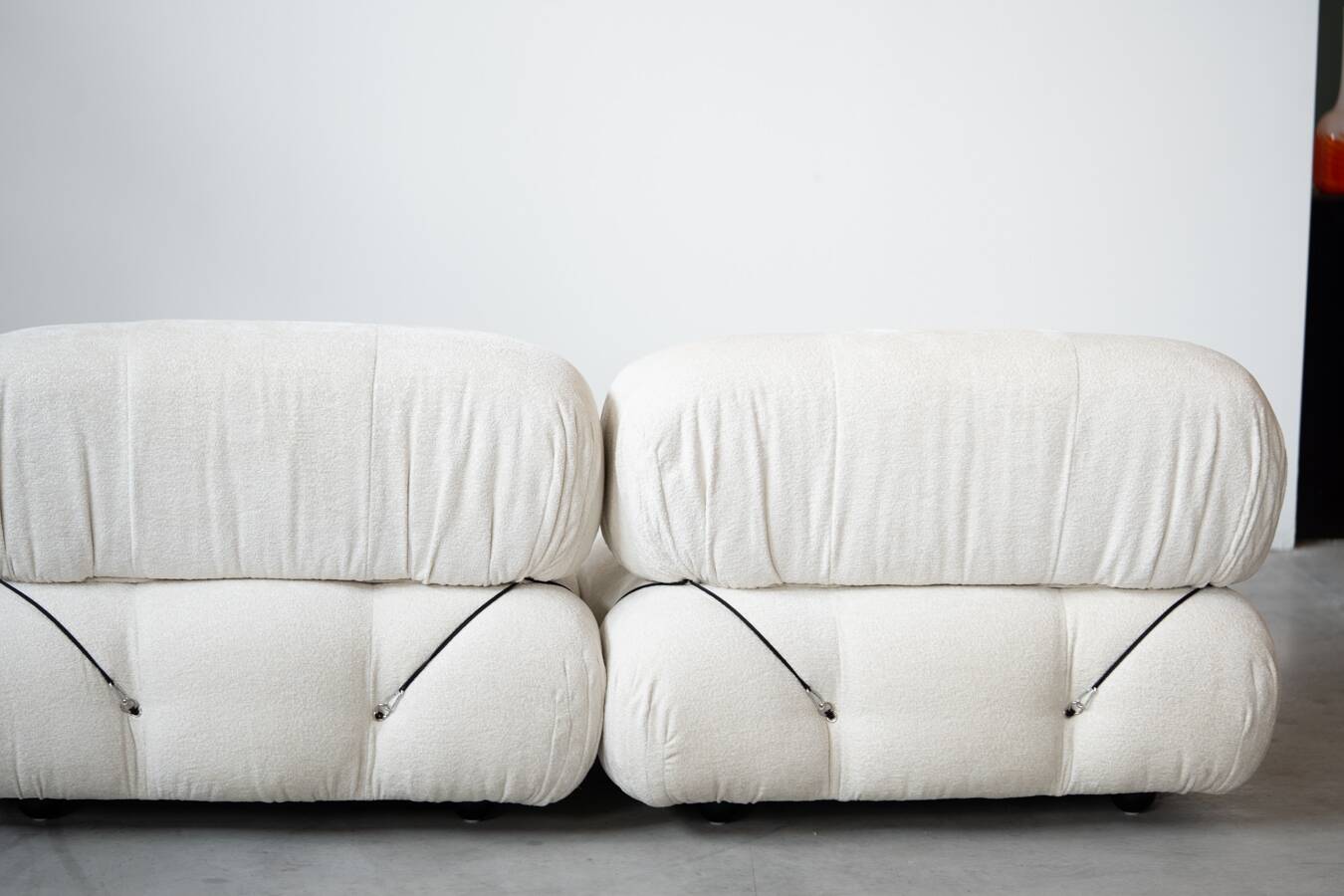 Camaleonda, B&B 2-seater sofa and 3-seater sofa in bouclè fabric, 1970