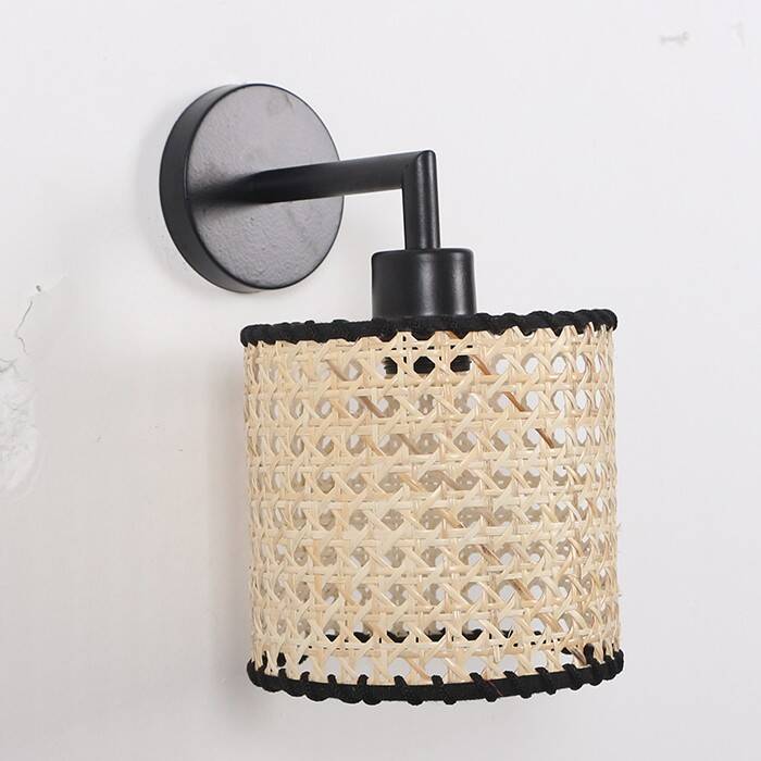 Lampe en bambou, applique murale en bambou, applique bohème