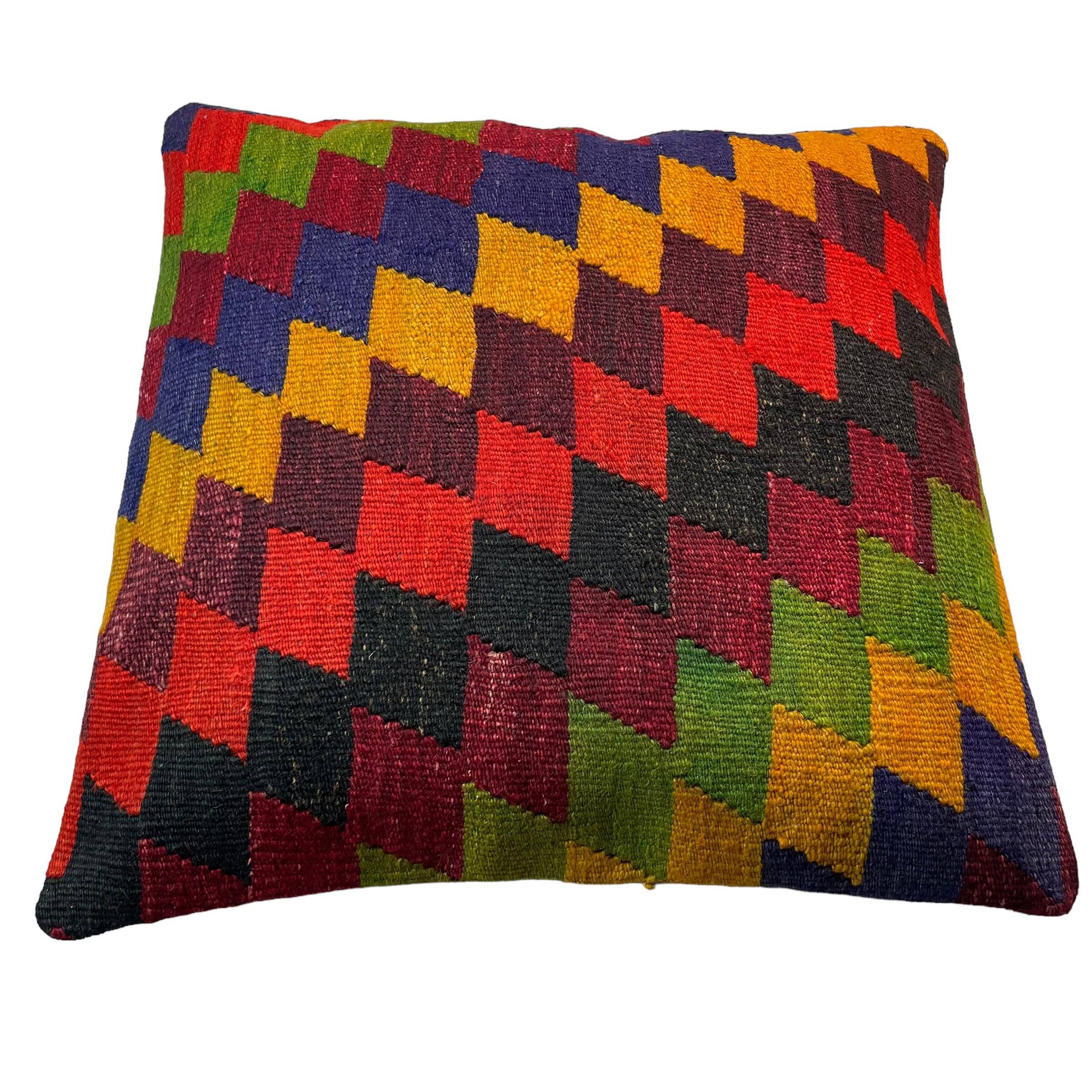 Vintage turkish kilim cushion cover , 55 x 55 cm