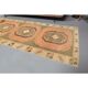 Vintage Turkish Oushak Handmade Wool Cotton Orange Runner 101x295