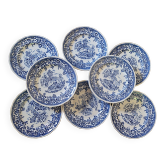 Lot 8 dessert plates K&G Lunéville country décor