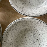 5 hollow plates in hand-speckled Italian ceramic