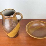 Ceramic Jug and Bowl Set, German Mid-Century Trenck Keramik Kellinghusen, 1960s, Set of 2